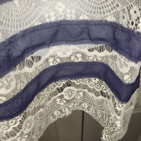 Mystree Anthropologie Sheer Lace Sleeveless Blouse Tank Top Medium‎ Romantic - Picture 3 of 10